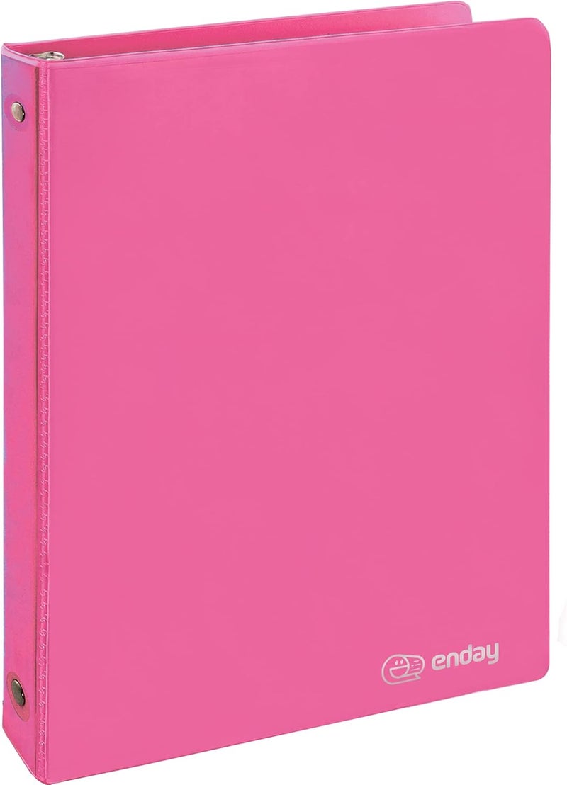 Enday ½ Inch 3 Ring Binder .5 inch Pink Clear View Cover with 2 Inside Pockets, Colored School Supplies Office and Home Binders – by - Image 2